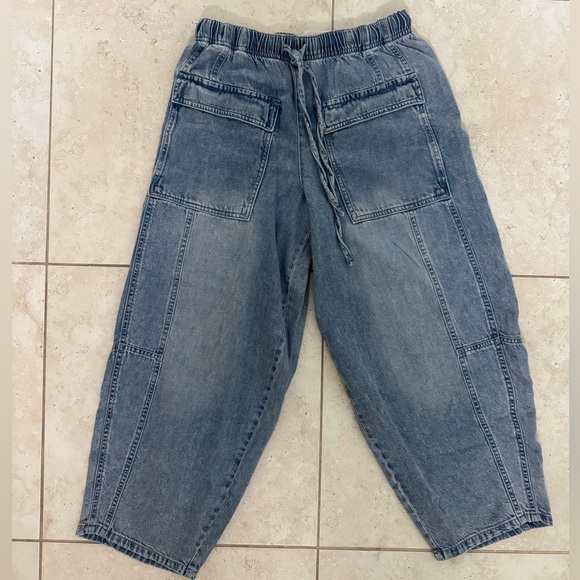 Habitual Denim - Habitual Drawstring Cropped Barrel Jean